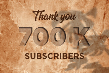700 K  subscribers celebration greeting banner with Marble Engraved Design