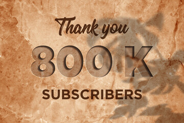 800 K  subscribers celebration greeting banner with Marble Engraved Design