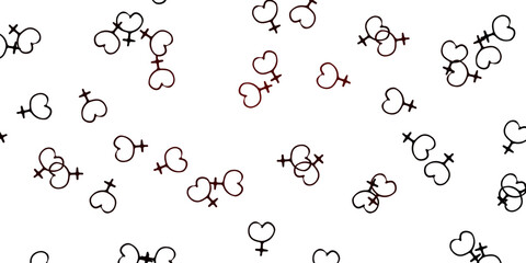 Light Brown vector pattern with feminism elements.