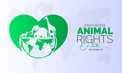 Vector illustration design concept of International Animal Rights Day observed on December 10