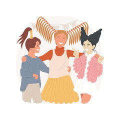 Crazy hair day isolated cartoon vector illustration. Girls with wacky hairstyle, crazy outfit, making hair go wild, school funday theme, special day, festive mood, creativity vector cartoon.