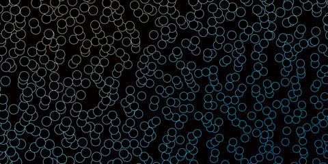 Dark BLUE vector background with spots.