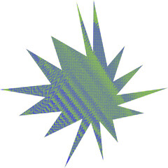 Abstract transparent halftone grunge burst shape.