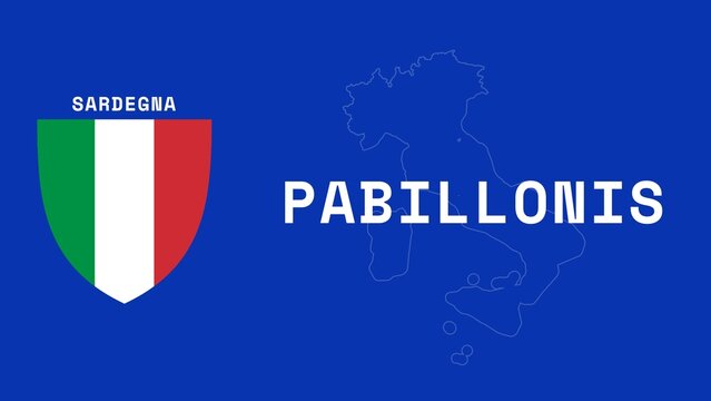 Pabillonis: Illustration mit dem Ortsnamen der italienischen Stadt Pabillonis in der Region Sardegna