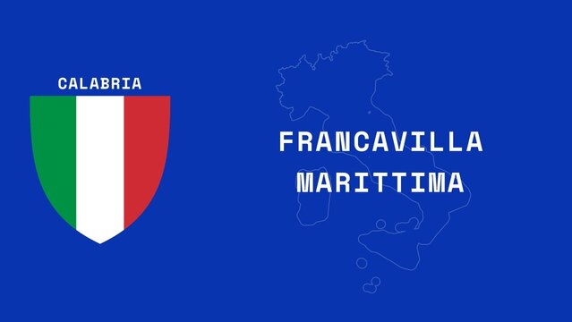 Francavilla Marittima: Illustration mit dem Ortsnamen der italienischen Stadt Francavilla Marittima in der Region Calabria