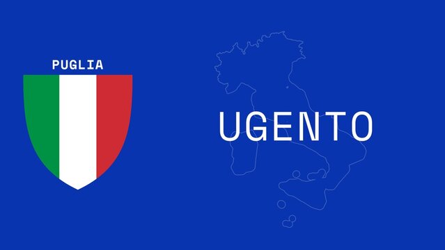 Ugento: Illustration mit dem Ortsnamen der italienischen Stadt Ugento in der Region Puglia