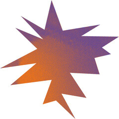 Abstract transparent halftone grunge burst shape.