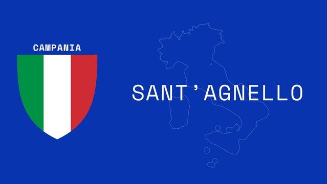 Sant’Agnello: Illustration mit dem Ortsnamen der italienischen Stadt Sant’Agnello in der Region Campania