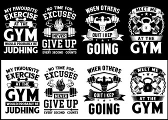 Gym Fitness Workout typography vector print design