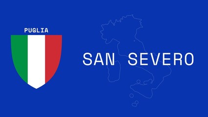 San Severo: Illustration mit dem Ortsnamen der italienischen Stadt San Severo in der Region Puglia