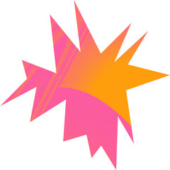 Abstract transparent halftone grunge burst shape.