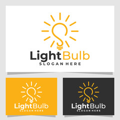 Light bulb logo vector design template
