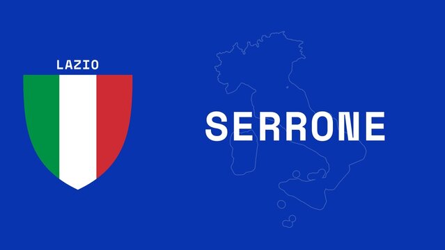 Serrone: Illustration mit dem Ortsnamen der italienischen Stadt Serrone in der Region Lazio