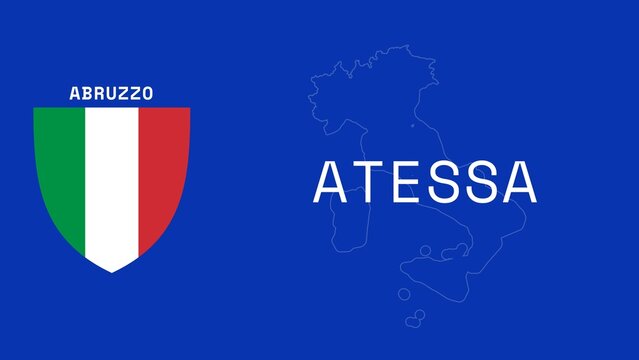 Atessa: Illustration mit dem Ortsnamen der italienischen Stadt Atessa in der Region Abruzzo