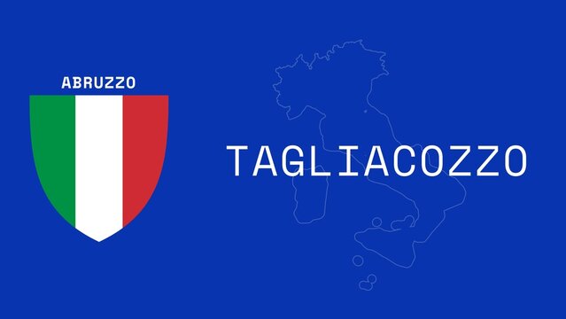Tagliacozzo: Illustration mit dem Ortsnamen der italienischen Stadt Tagliacozzo in der Region Abruzzo