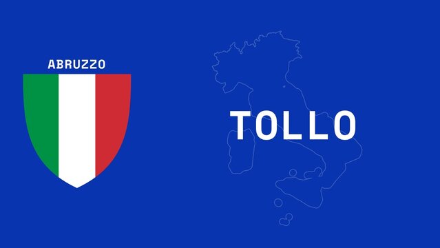 Tollo: Illustration mit dem Ortsnamen der italienischen Stadt Tollo in der Region Abruzzo