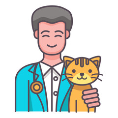 Male Veterinarian with cat icon