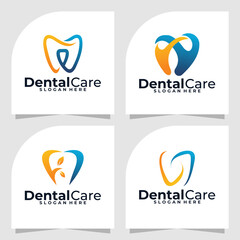set of dental logo vector design template