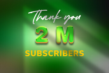 2 Million subscribers celebration greeting banner with Candy Design