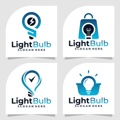 set of Light bulb logo vector design template