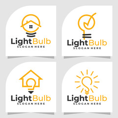 Naklejka premium set of Light bulb logo vector design template