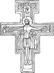  Hand drawn illustration of the Cross of Saint Damian.