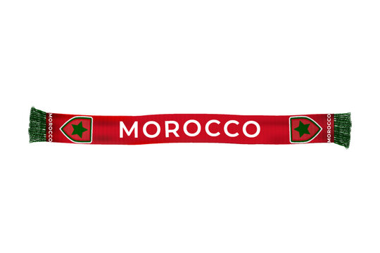 Morocco flag scarf football fans vector art illustration