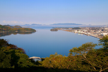 本丸からの眺望・西方面・米子城跡（鳥取県・米子市）