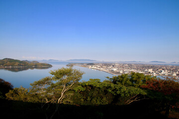 本丸からの眺望・西方面・米子城跡（鳥取県・米子市）