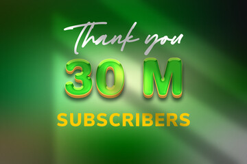Naklejka premium 30 Million subscribers celebration greeting banner with Candy Design