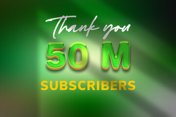 50 Million  subscribers celebration greeting banner with Candy Design