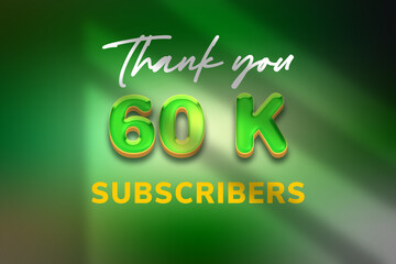 60 K  subscribers celebration greeting banner with Candy Design