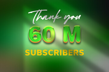 60 Million  subscribers celebration greeting banner with Candy Design