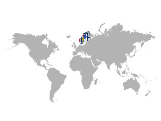 Fototapeta na wymiar スウェーデンとノルウェーとフィンランドの地図