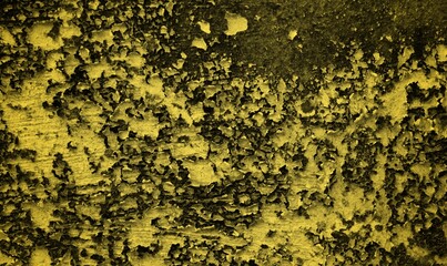 abstract art cracked wall texture, old world cup themed wall background concept in yellow color, peeling wall surface with scratches on old wall