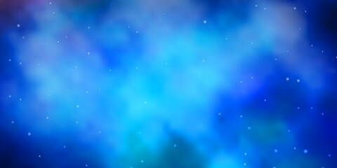 Fototapeta premium Dark BLUE vector layout with bright stars.