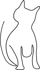 simplicity cat freehand continuous line drawing.