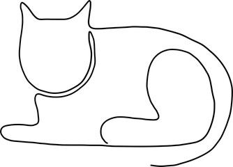 Fototapeta premium simplicity cat freehand continuous line drawing.