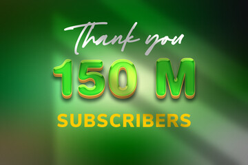 Naklejka premium 150 Million subscribers celebration greeting banner with Candy Design