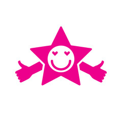 thumbs up, happy star icon