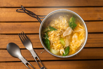 アウトドア料理　cooking dishes outdoors and camping