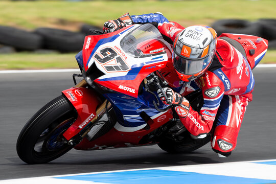 Xavi Vierge of Spain&nbsp;on the Team HRC Honda during The 2022 FIM World Superbike Championship at The Phillip Island Circuit.