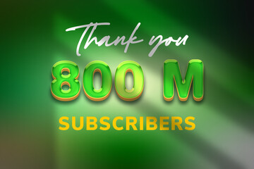 800 Million  subscribers celebration greeting banner with Candy Design