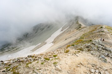 立山の稜線と残雪