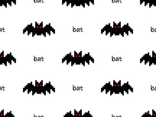 Bat cartoon character seamless pattern on white background
