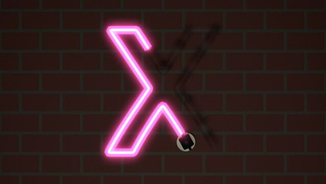Animated Neon Font Against Brick - Letter X
