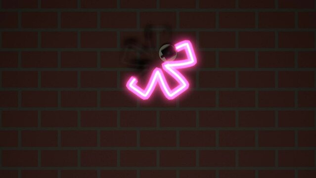 Animated Neon Font Against Brick - Star