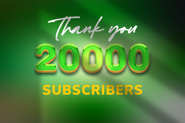 20000 subscribers celebration greeting banner with Candy Design