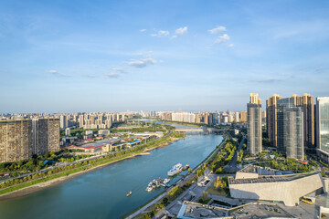 Obraz premium Scenery of Liuyang River Bank in Beichen Delta, Changsha, Hunan, China
