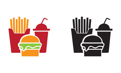 Food Drink and  Hamburger  Fast Food Icon, Vector Illustration.